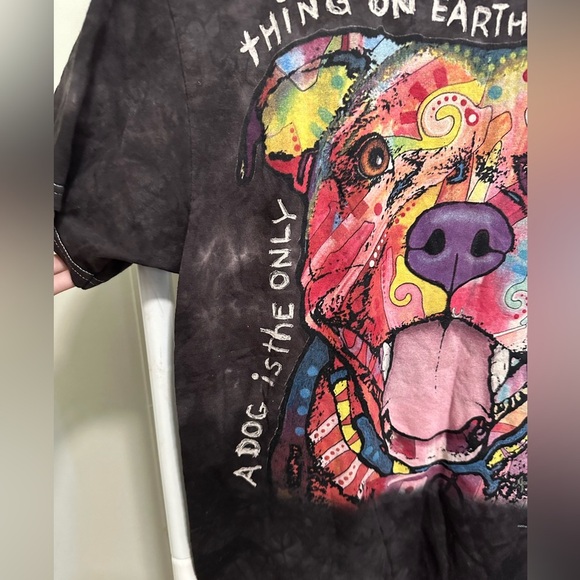 Black Mineral Washed Abstract Graphic Dog Tee size medium - Picture 3 of 7
